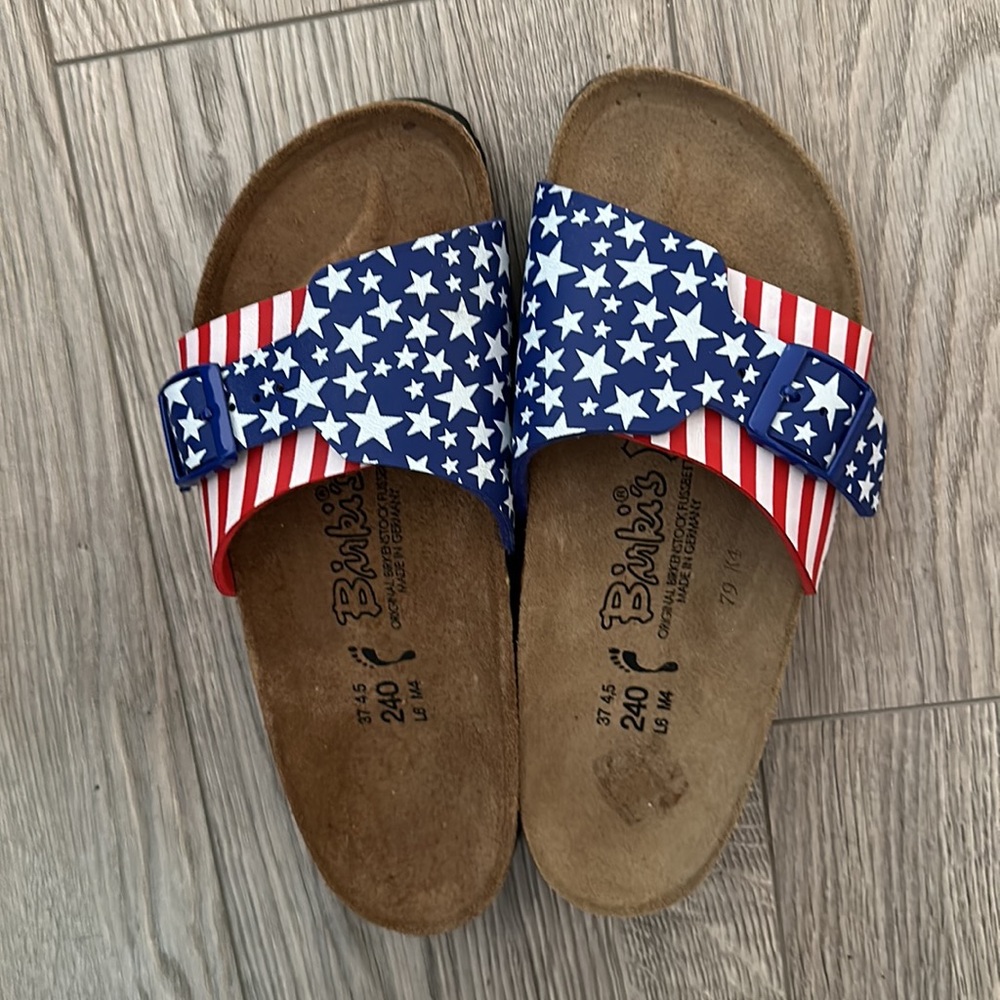 Birkenstock Birkis American Flag Patriotic Star Stripes Slides, Women's Size 6 - Picture 8 of 9